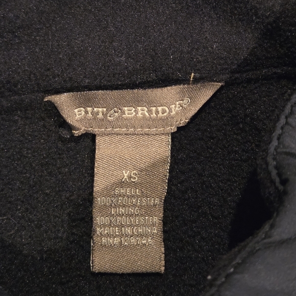 Bit & Bridle Black Full Zip Fleece Lined Quilted Vest Womens Size XS - Picture 2 of 2